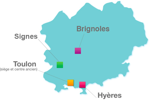 Carte des agences Var Aménagement Développement